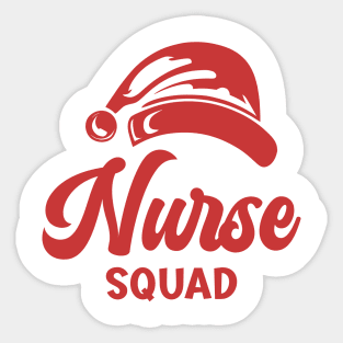 Nurse Squad Christmas Red Text Sticker